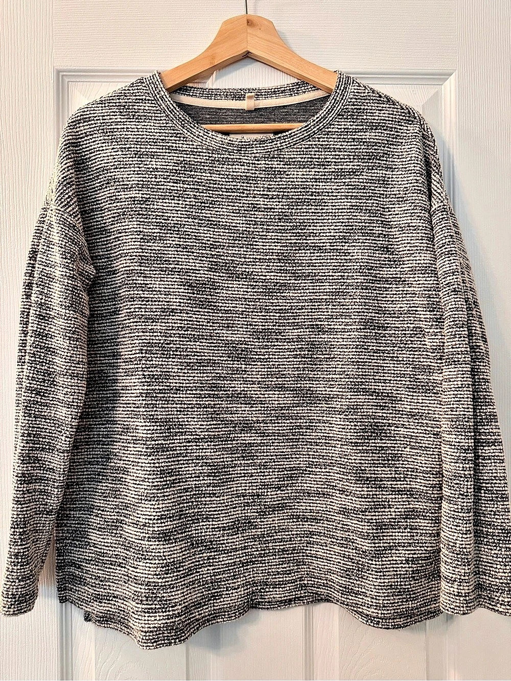 Lou & Grey for LOFT Striped Crewneck Sweater in Black & White Size XS
